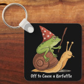 Whimsical Frog Wizard Off to Cause A Kerfuffle  Sleutelhanger (Voorkant)