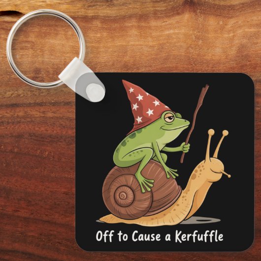 Whimsical Frog Wizard Off to Cause A Kerfuffle  Sleutelhanger (Voorkant)