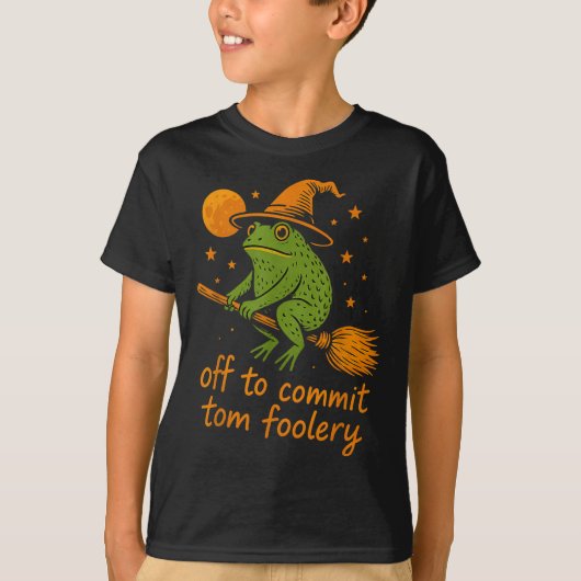 Whimsical Frog Wizard - Uit om Tomfoolery F te ple T-shirt (Voorkant)
