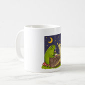 Whimsical Frogs Tea Party At Night Illustration Koffiemok (Voorkant links)