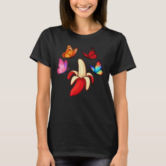 Whimsical Fruit Banana with Butterflies T-shirt