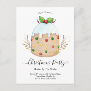 Whimsical Fruitcake Kerstfeest Briefkaart
