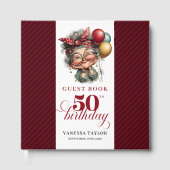 Whimsical fun 50th party lady guest signature book gastenboek (Voorkant)
