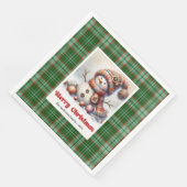 Whimsical Fun Christmas Snowman Editable Napkins  Servet (Hoek)