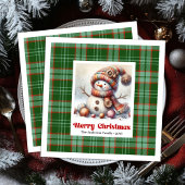 Whimsical Fun Christmas Snowman Editable Napkins  Servet
