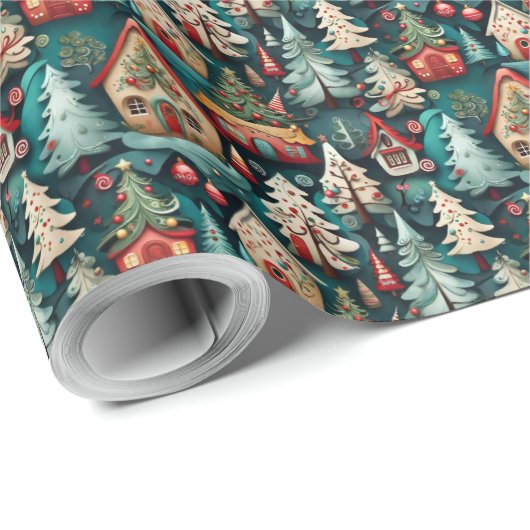 Whimsical Fun Christmas Wrapping Papier (Rol Hoek)