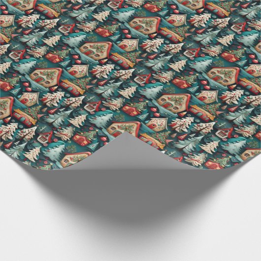 Whimsical Fun Christmas Wrapping Papier (Hoek)