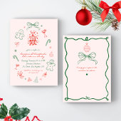 Whimsical Fun Cookies & Cocktails Kerstfeest Kaart