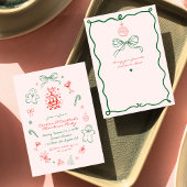 Whimsical Fun Cookies & Cocktails Kerstfeest Kaart