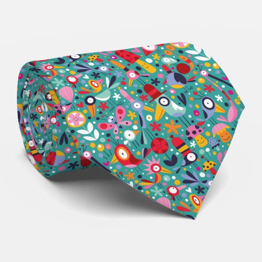 Whimsical Fun Custom Necktie Tie Stropdas (Opgerold)