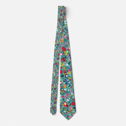 Whimsical Fun Custom Necktie Tie Stropdas (Achterkant)