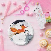 Whimsical Fun Fox verjaardag Papieren Bordje (Feest)