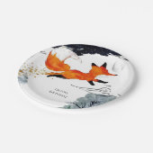 Whimsical Fun Fox verjaardag Papieren Bordje (Gekanteld)