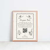 Whimsical Fun Franse bruiloft huwelijksreis fonds Poster