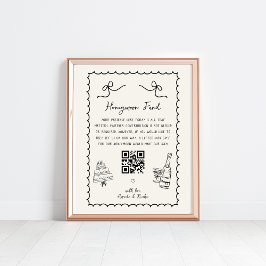 Whimsical Fun Franse bruiloft huwelijksreis fonds  Poster