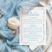 Whimsical Fun Hand Geïllustreerd Dusk Blue Lijst Informatiekaartje