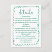 Whimsical Fun Hand Geïllustreerd Olijfgroen Lijst Informatiekaartje (Voorkant)