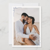 Whimsical Fun Hand getrokken Lijst Wijn Pizza Huwe Save The Date (Achterkant)