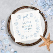 Whimsical Fun Hand Getrokken Nautische Kust Trouwe Servet