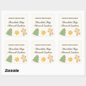 Whimsical Fun Kerstkoekje Gingerbrood Vierkante Sticker (Vel)