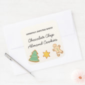 Whimsical Fun Kerstkoekje Gingerbrood Vierkante Sticker (Envelop)
