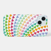 Whimsical Fun Kleurrijke Rainbow Heart Sprinkles iPhone 15 Case (Achterkant horizontaal)