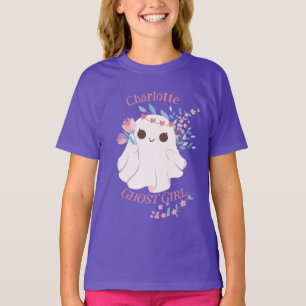 Whimsical Fun Pastel Ghost Girl genaamd Halloween T-shirt