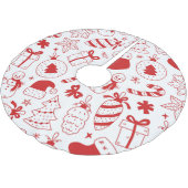 Whimsical, Fun Red & White Christmas Kerstboom Rok (Gekanteld)