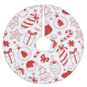 Whimsical, Fun Red & White Christmas Kerstboom Rok (Voorkant)