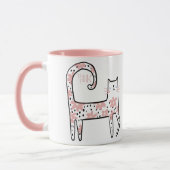Whimsical Fun Roze Bloemenkleed Kat Think Pink Mok (Links)