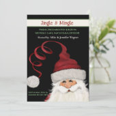 Whimsical Fun Santa Custom Rood Groen Kerstmis Kaart (Staand voorkant)