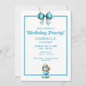 Whimsical Fun Teal Birthday  Kaart (Voorkant)