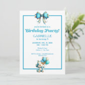 Whimsical Fun Teal Birthday  Kaart (Staand voorkant)