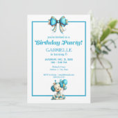 Whimsical Fun Teal Birthday  Kaart (Staand voorkant)