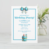 Whimsical Fun Teal Birthday  Kaart (Staand voorkant)