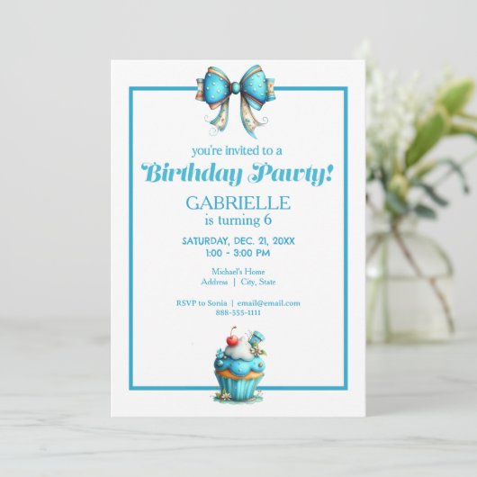 Whimsical Fun Teal Birthday Kaart (Staand voorkant)