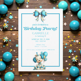 Whimsical Fun Teal Birthday  Kaart