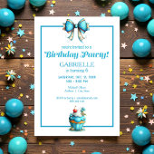 Whimsical Fun Teal Birthday  Kaart