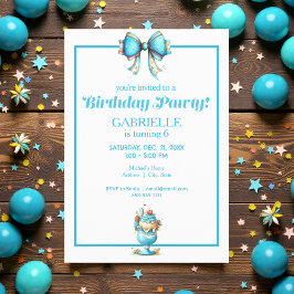 Whimsical Fun Teal Birthday  Kaart