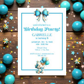 Whimsical Fun Teal Birthday  Kaart