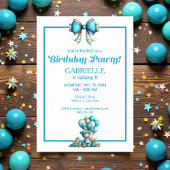 Whimsical Fun Teal Birthday Kaart