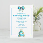 Whimsical Fun Teal Birthday  Kaart (Staand voorkant)