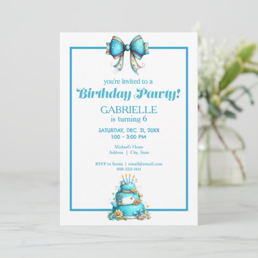 Whimsical Fun Teal Birthday Kaart (Staand voorkant)