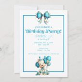 Whimsical Fun Teal Birthday  Kaart (Voorkant)