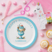 Whimsical Fun Teal Birthday  Papieren Bordje (Feest)