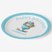 Whimsical Fun Teal Birthday  Papieren Bordje (Gekanteld)