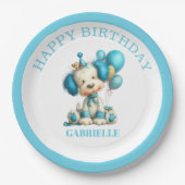 Whimsical Fun Teal Birthday  Papieren Bordje (Voorkant)