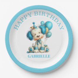 Whimsical Fun Teal Birthday  Papieren Bordje