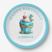 Whimsical Fun Teal Birthday  Papieren Bordje (Voorkant)