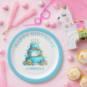 Whimsical Fun Teal Birthday  Papieren Bordje (Feest)